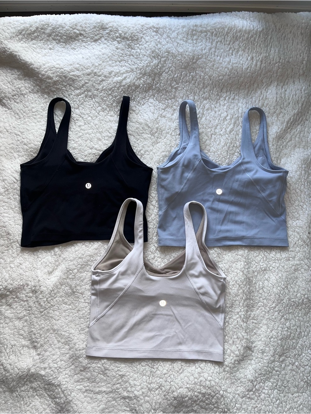 Lululemon Align tank white black grey set